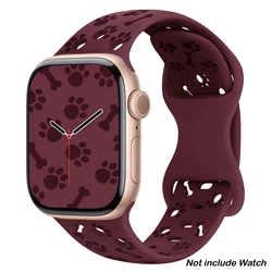 Dog Paw Sports Silicone Strap for Apple Watch - Stylish & Durable Bracelet (Wine Red)