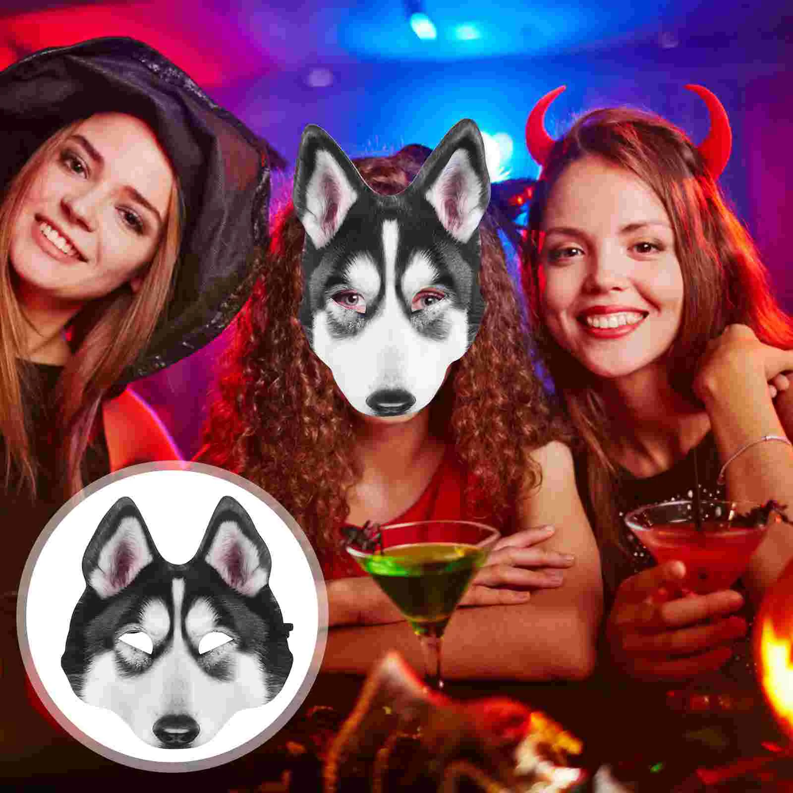 Husky Mask Halloween Costume Dog Head Party Festival Full Face Masquerade Wolf Felt Masks Costumes Carnival Pu Animal Adult