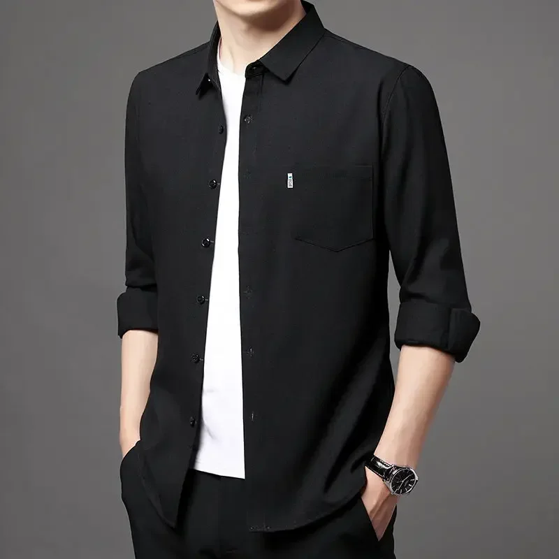 thumbnail image 1 of Camisas masculinas con bolsillo Camisa de hombre de gran tamaño Camisa de lino y algodón Cuello de diseñador Marca barata Moda hombre 2024 Trendyol Estilo coreano, 1 of 5