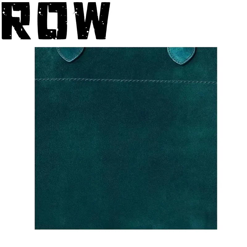 R0W Classic Women's Handbag Women's 15 inch Margaux Green Suede Pattern Silver Accessories Large Capacity Handbag