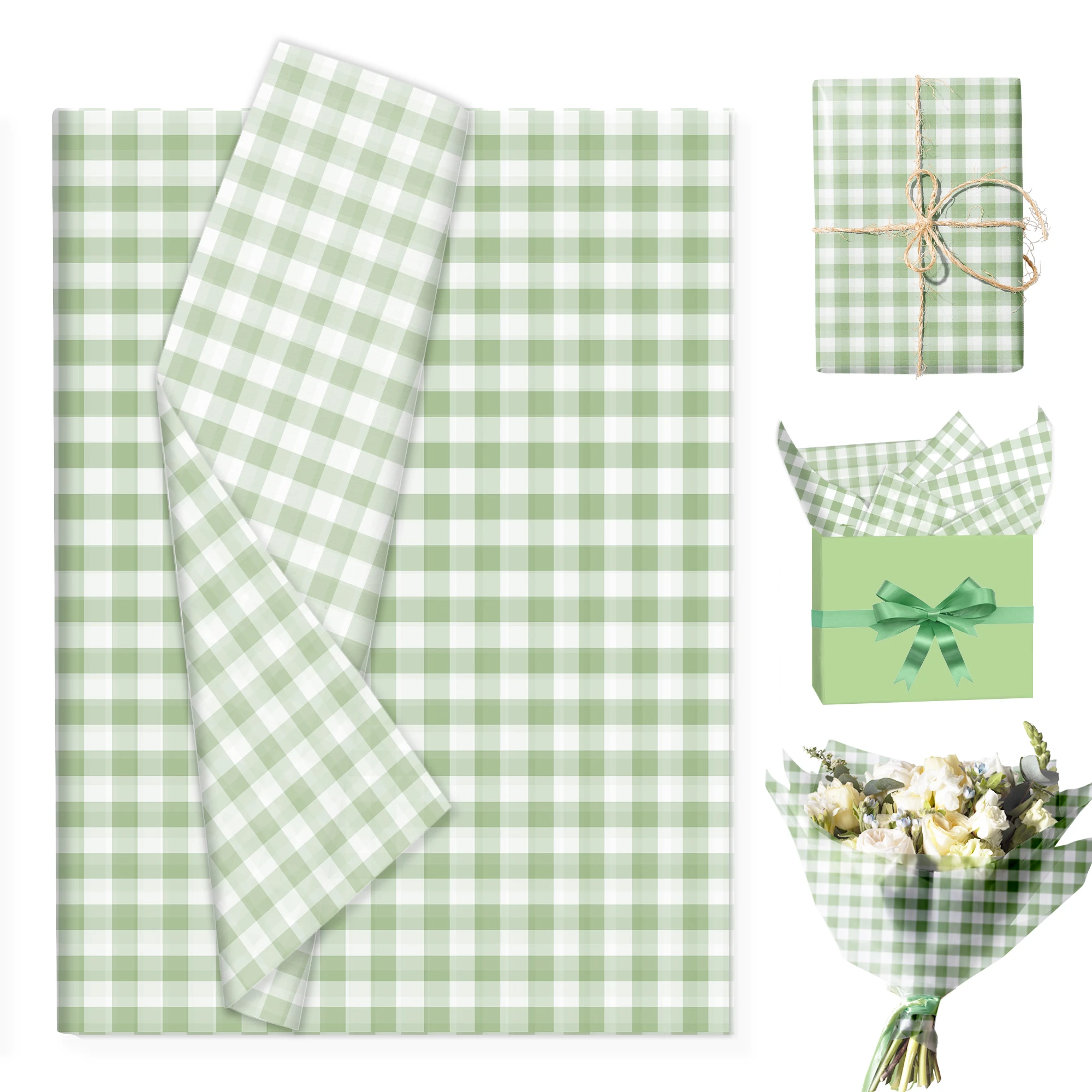 20/50 stücke Grün Plaid Seidenpapier Schnee Birne Papier Geschenkpapier DIY Geschenk Verpackung Papier Geburtstag Hochzeit Party liefert