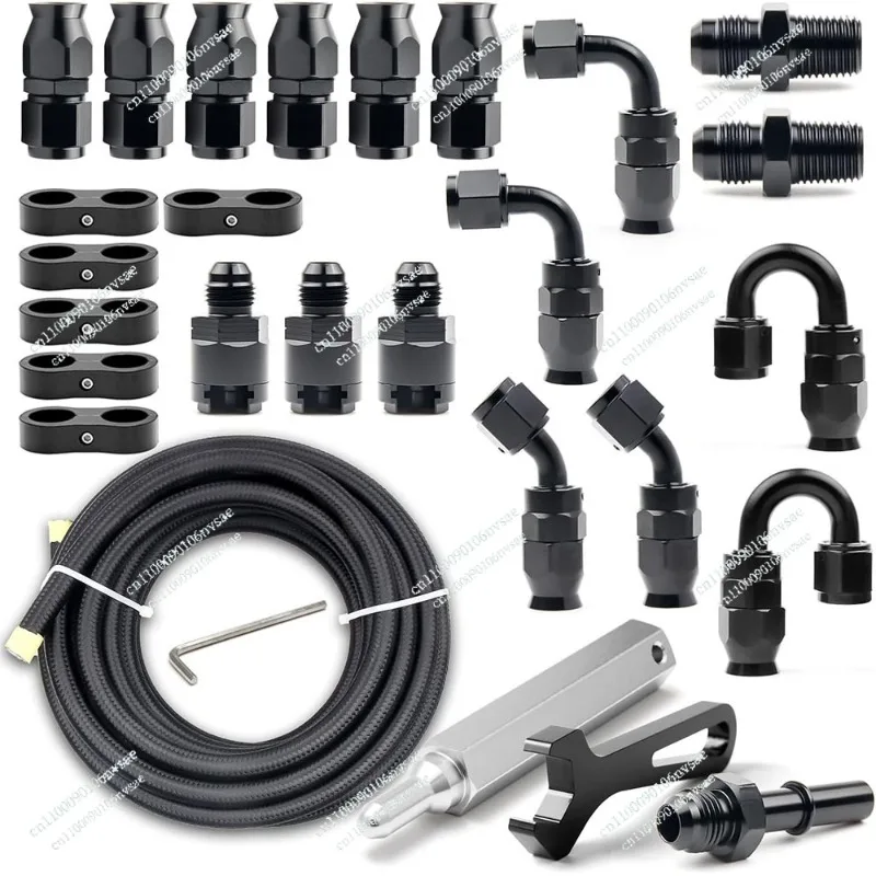 7.6m 나일론 편조 연료 파이프 AN6 커넥터 마운팅 로드 조합 키트