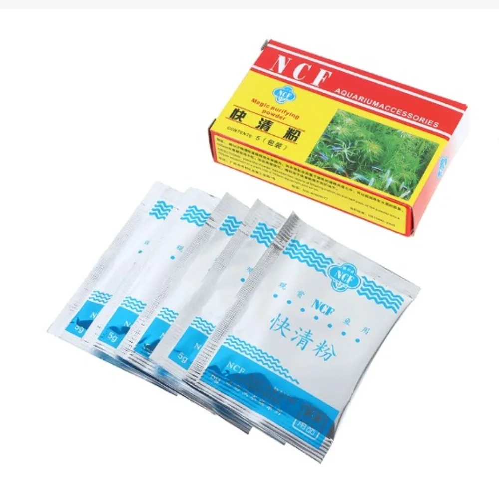 Aquarium Water Purifier 5Pack/Box Aquarium Water Magic Purifying Powder Eco-aquarium Fast Water Cleaning Fish Tank Purifier Aquarium Accessories