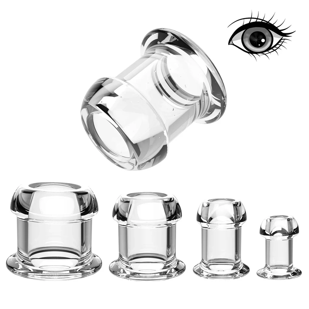 Hollow Butt Plug TPE Transparent Tunnel Anal Plug Speculum Expander Dilator SM Sex Toy for Couples