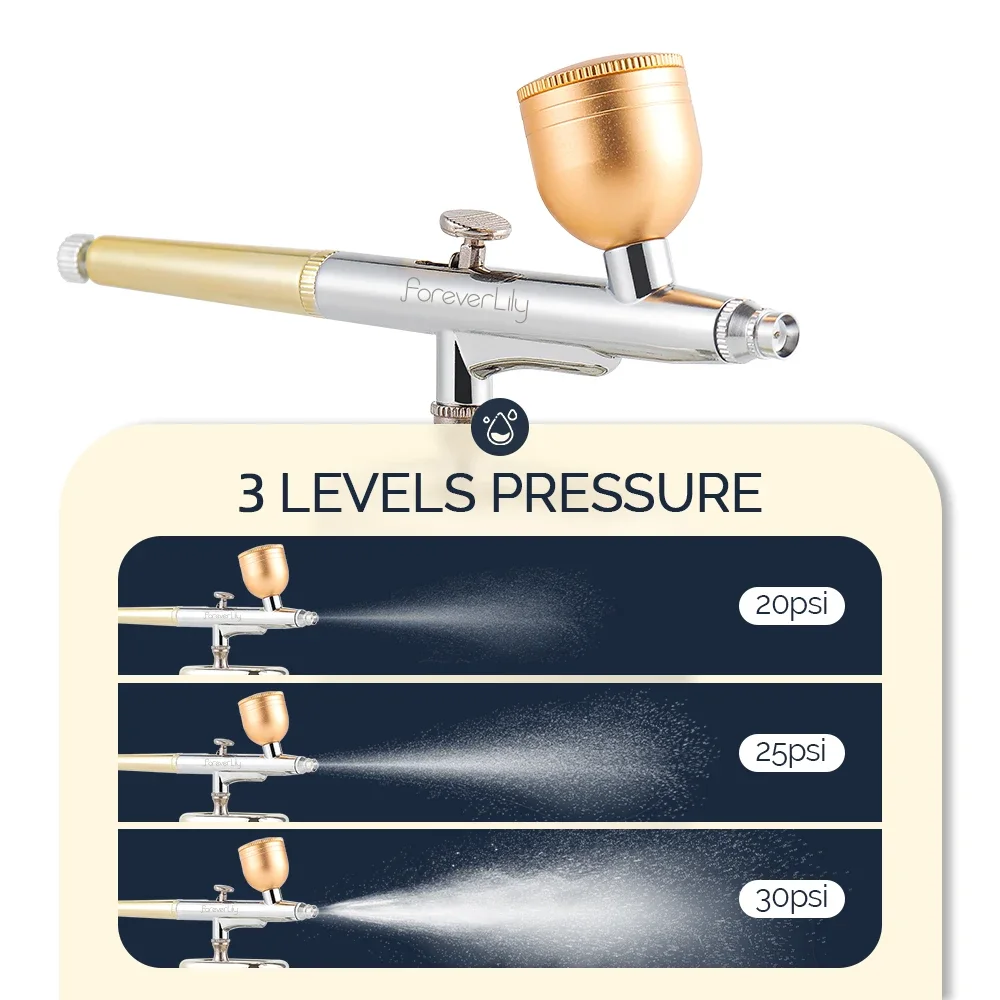 1800mAh Dual-action Mini Air Compressor Kit 0.3mm Nail Airbrush for Nails Cake Makeup Paint Air Spray Gun Oxygen Injector 4