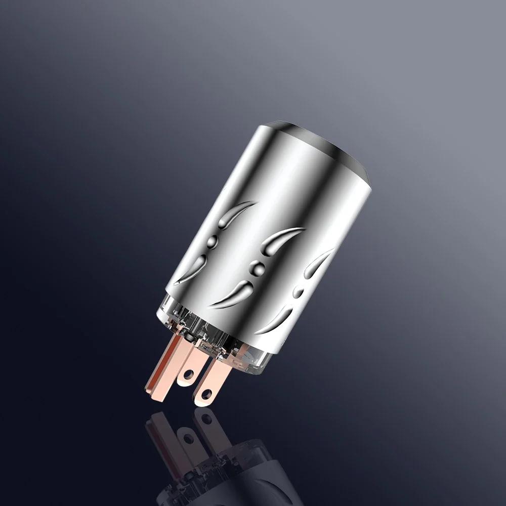 Viborg VM512+VF512 순수 구리 HiFi 미국 전원 플러그 커넥터 오디오 장비용 남성/여성 플러그 커넥터