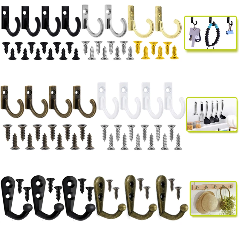 

New 10-50Pcs Vintage Storage Rack Wall Hooks For Home Coats Hat Clothes Hanger Towel Keys Wall Mounted Hooks