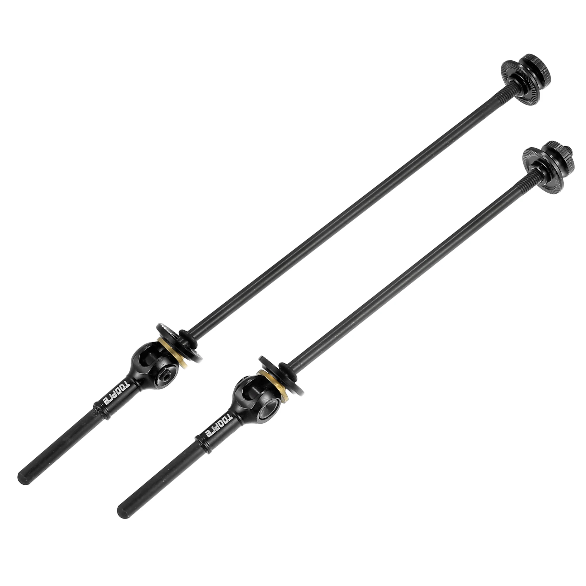 

X Autohaux Pair Front Rear Bike Quick Release Axles Skewers 140mm 180mm Black Carbon Fiber