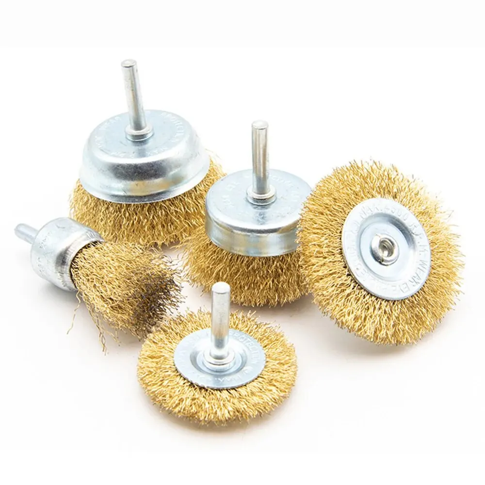 Electric Drill Accessory 3PC Pen Type Steel Wire Brush 5PC Electric Drill Steel Wire Wheel with Rod Polish and Rust Removal