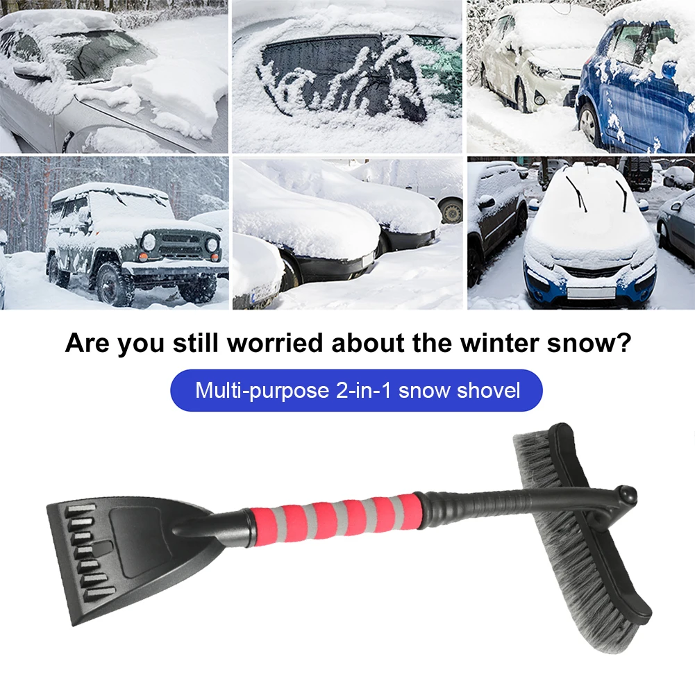 2/1PCS Car Window Snow Scraper Windshield Scraper Ice Scraper Snow Removal  Tools with Cleaner Stainless Steel Car Snow Plow