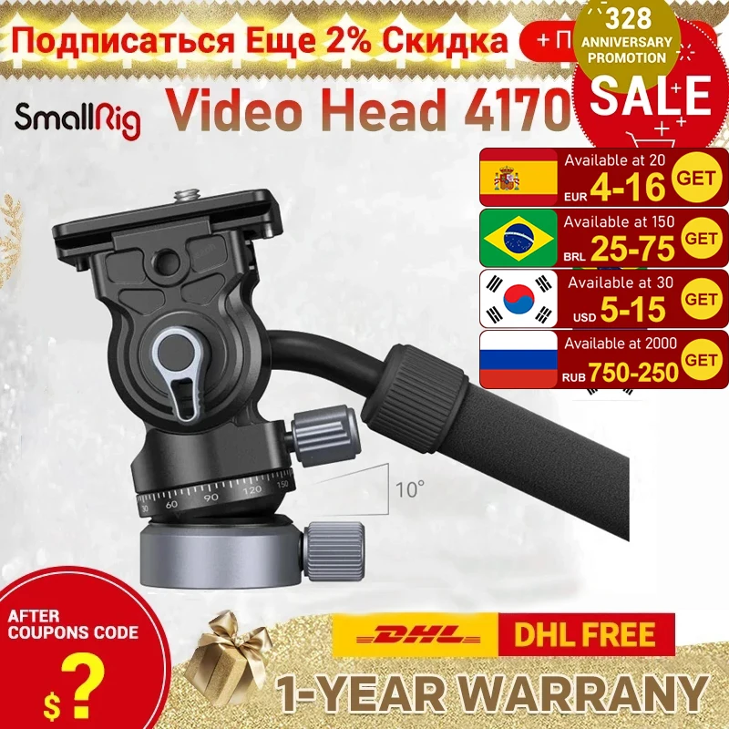 SmallRig-Video-Head-with-Leveling-Base-CH20-4170-for-Tripod-Monopod ...
