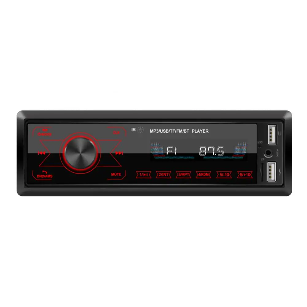 차량용 멀티미디어 플레이어 M10 1DIN 차량용 블루투스 MP3 플레이어, AUX 입력 라디오 리시버 헤드 유닛 LCD 디스플레이, 리모컨 포함