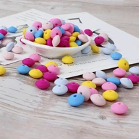 TYRY.HU 10Pcs Silicone Abacus Lentil Beads 12mm BPA Free Baby Teething Beads Chewable Baby Teethers Pacifier Chain Accessories 2