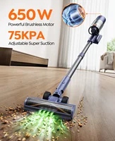 Aspirateur Sans Fil Laresar V11 NEW- 75000PA Puissance Ultra, 90 Min Autonomie, 650W Moteur, Batterie Amovible, Écran Intelligent avec Filtre HEPA et Lumière Verte - Pour Maison & Animaux 3