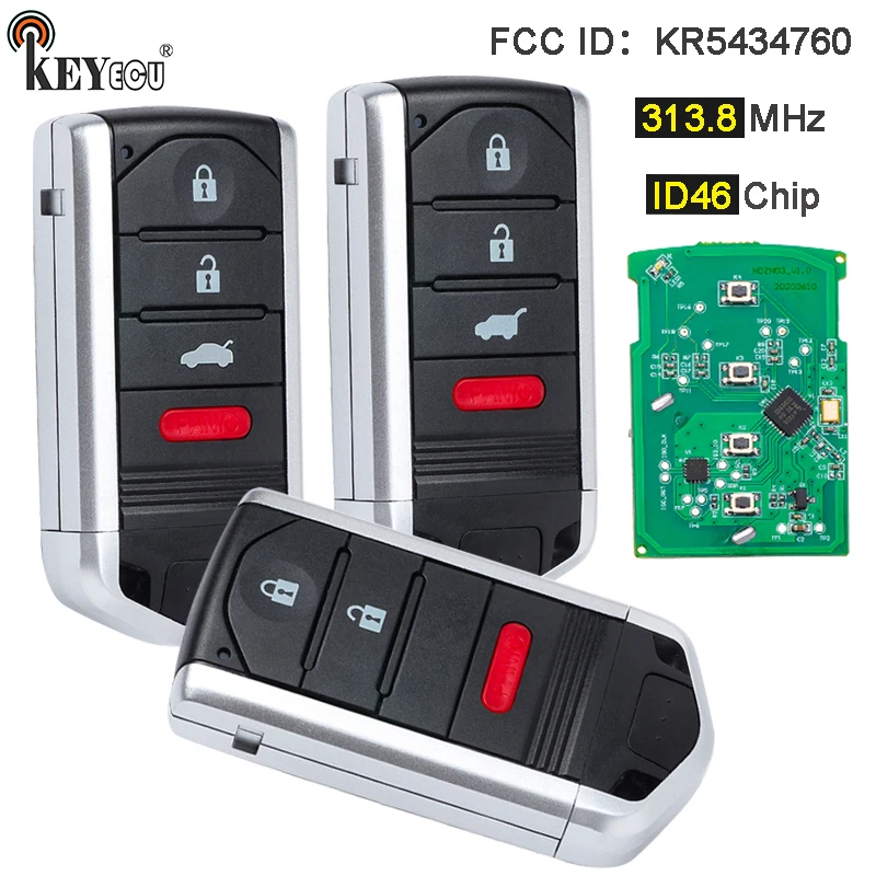 

KEYECU 313,8 МГц чип ID46 идентификатор FCC: KR5434760, запасная деталь для Acura RDX ILX 2011 2012 2013 2015