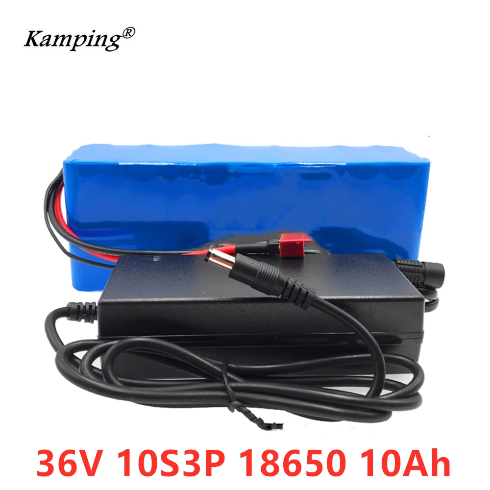 

2022 Original 36V 18650 battery 10S3P 10Ah battery pack 500W high power battery 42V 10000mAh Ebike electric bike BMS+ Charger