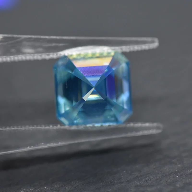 Certificato Gra Materiale Per Gioielli Acquamarina Asscher Cut Moissanite Gemstones Lab Diamond Pass Tester