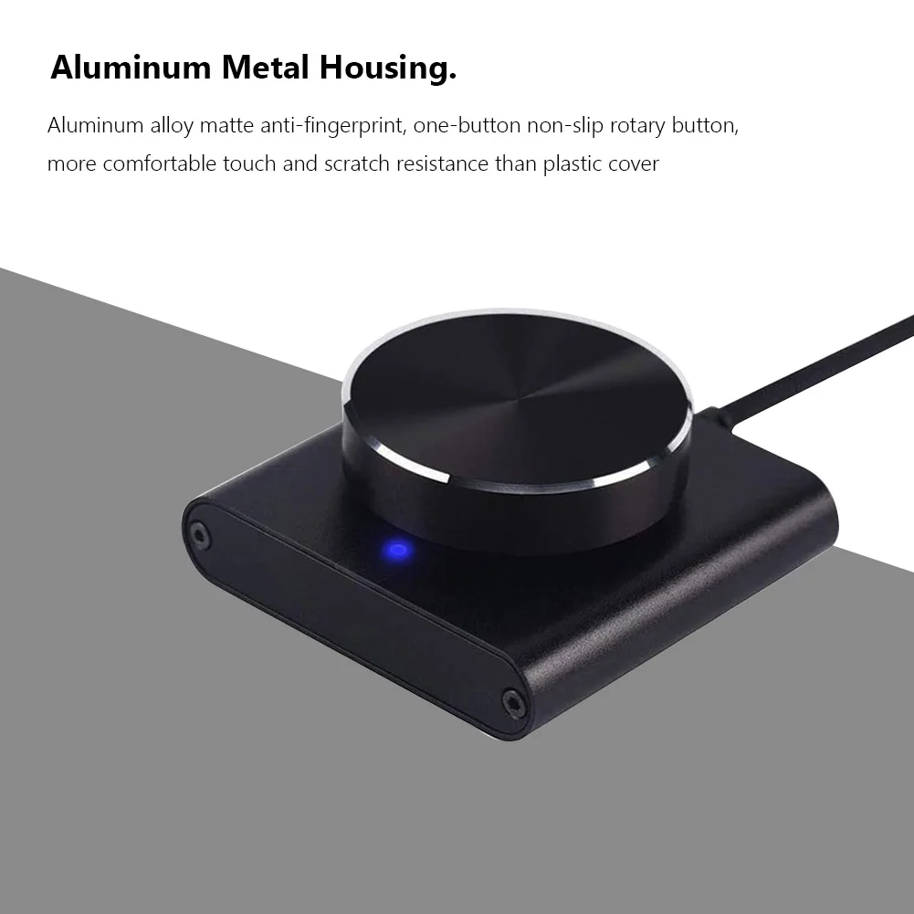 USB 볼륨 조절 손잡이 PC 컴퓨터 스피커 오디오 볼륨 컨트롤러 2가지 모드 재생/일시정지/후진/전진 기능이 있는 볼륨 조절 손잡이