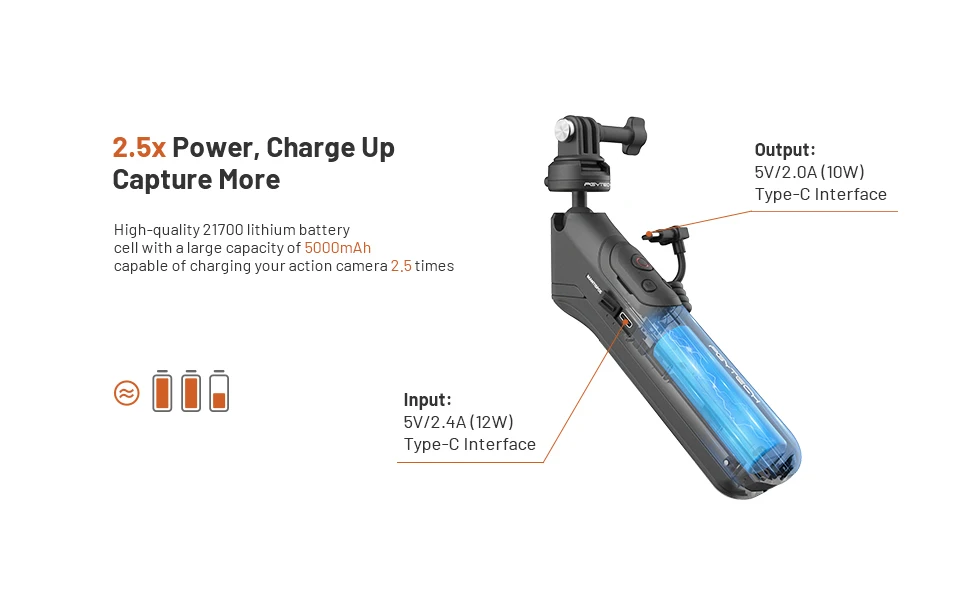 Description Picture 3 of itemPGYTECH CapLock MantisPod Power Tripod Handheld With Remote Control 4/1 Adapter For Gopro Insta360 Action Camera SmartPhone