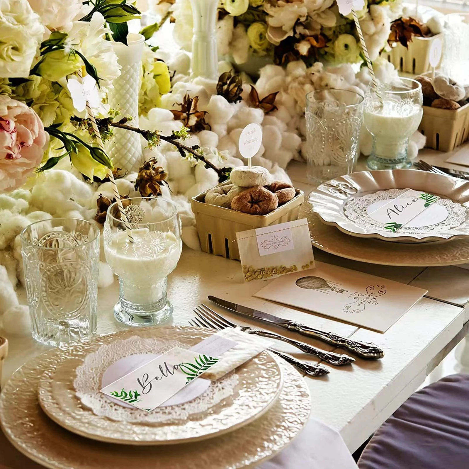 50 Pcs Clear Acrylic Wedding Table Place Cards Blank Rectangle Seating Cards Sign Guest Names Tag Birthday Party DIY Decoration