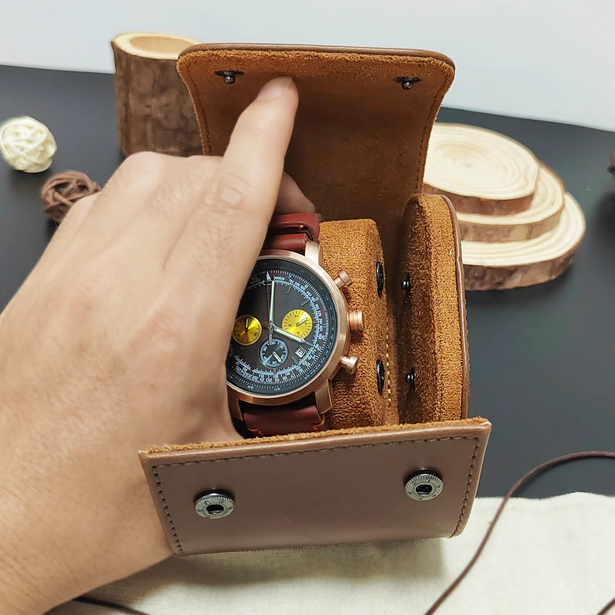 Watch Storage Box Travel Watch Case Roll Organizer For Men