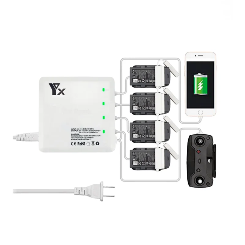 per-dji-spark-drone-accessori-batteria-telecomandata-ricarica-rapida-dual-usb-intelligent-6-output-smart-power-charger-adapter