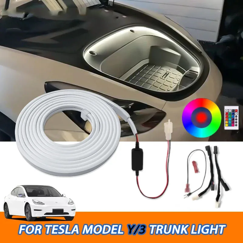 

Front Trunk LED Strip Light Kit for Tesla Model 3/Y 2.3M 2.5M Flexible Front Trunk Light Bar LED Lamp Tube Decorative Light