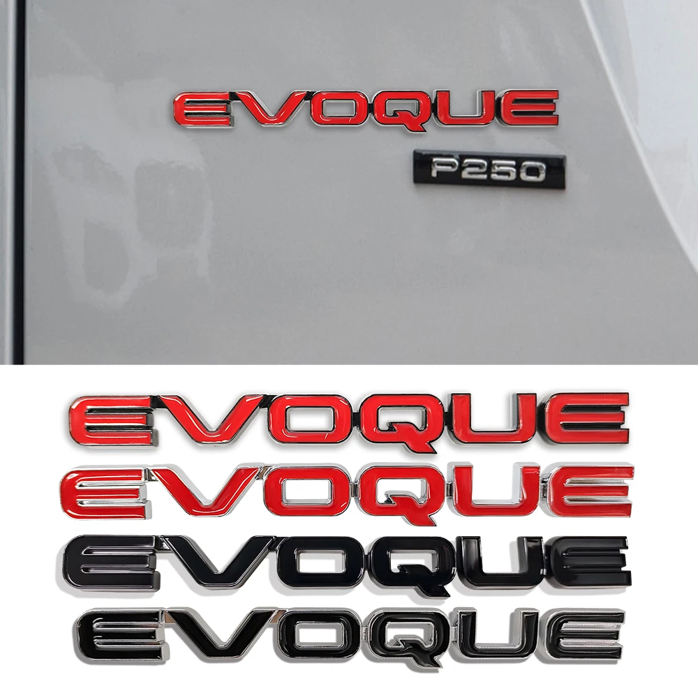3D ABS 자동차 스타일링 리어 트렁크 EVOQUE 레터 배지 스티커 장식 랜드로버 레인지로버 SVR 디스커버리용 자동차 액세서리
