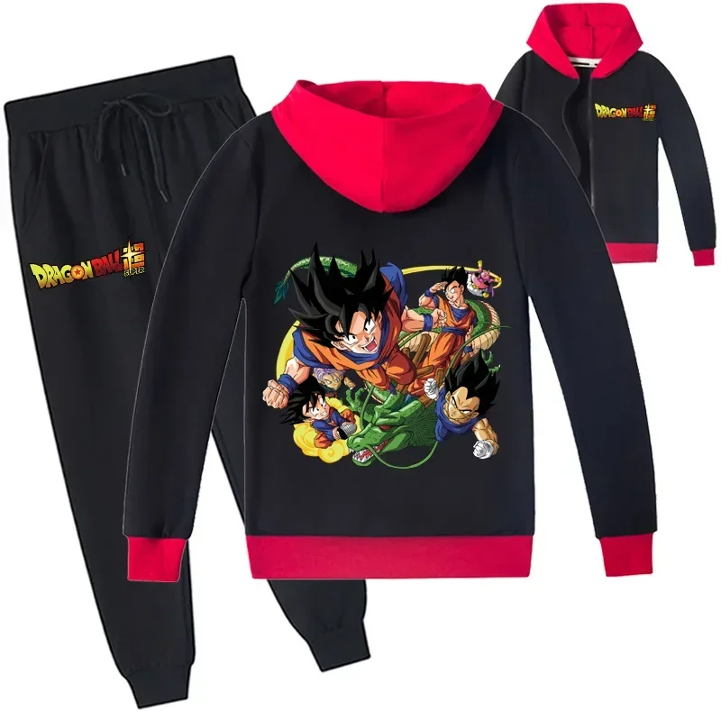 

Birthday Gift or Party Anime Cartoon NBall Cartoon Printed Fashion Zipper Shirt + Trousers Suit for Middle and Large Children
