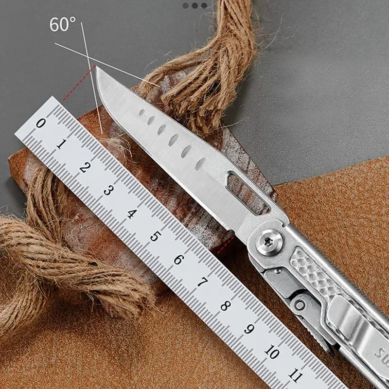 SWISS TECH 11 in 1 Folding Multitool Knife Outdoor Mini Pocket Portable EDC Multitool Scissors Saw Outdoor Camping Equipment
