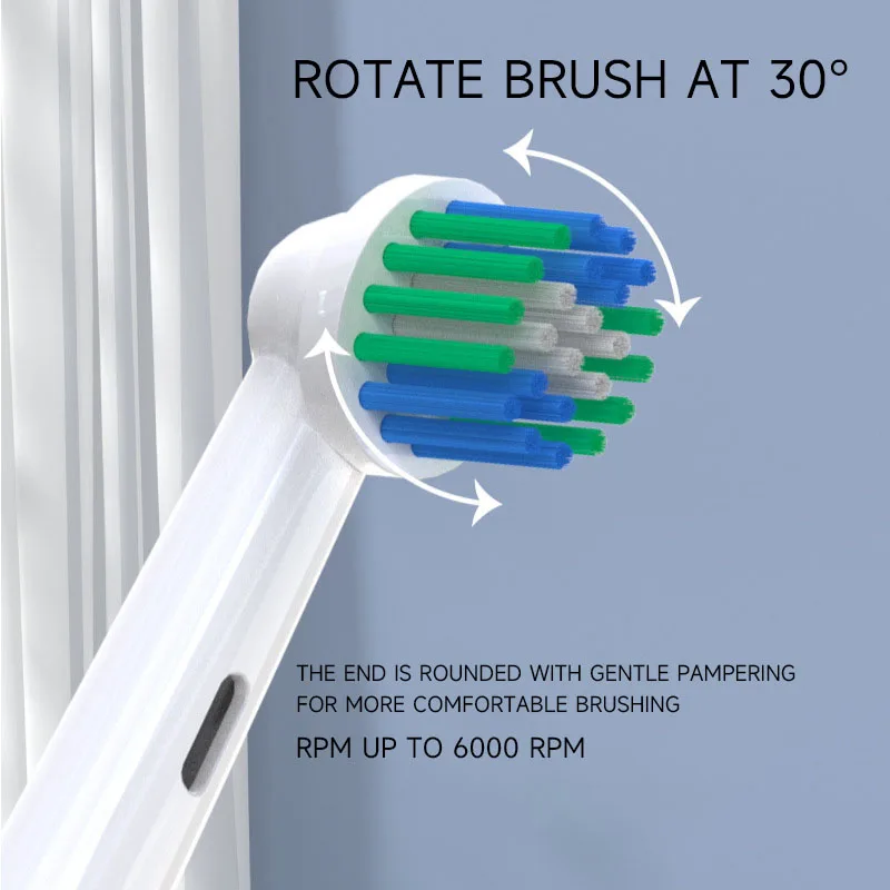 Electric Toothbrush Rotary Round Head Adult Soft Bristle Induction Automatic Couples Set Compatible With Oraby