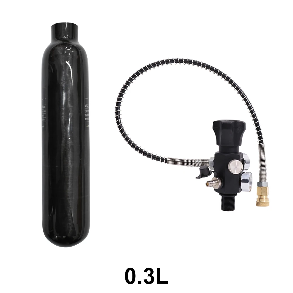 4500Psi 300Bar 0 3L Koolstofvezel Cilinder Met Ventiel 300cc Lucht Tank