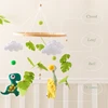 Baby Crib Mobile Bed Bell Wooden Rattles Toys Soft Felt Cartoon Dinosaur Forest Hanging Bed Bell Mobile Crib Bracket Baby Gifts 3