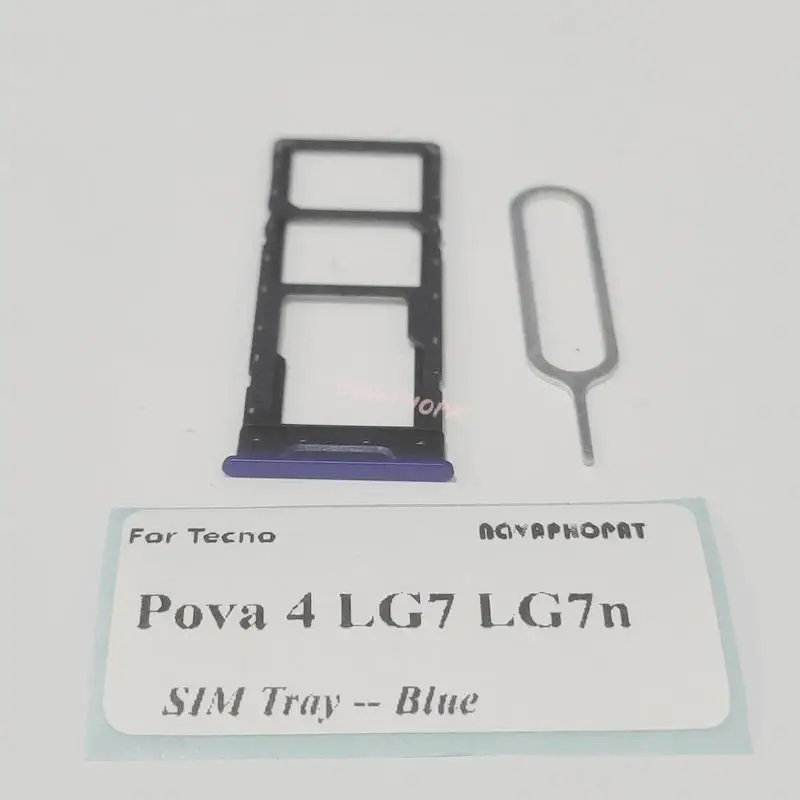 Novaphopat Brand New SIM Card Tray For Tecno Pova 4 LG7 LG7n SIM Holder Slot Adapter Reader Pin