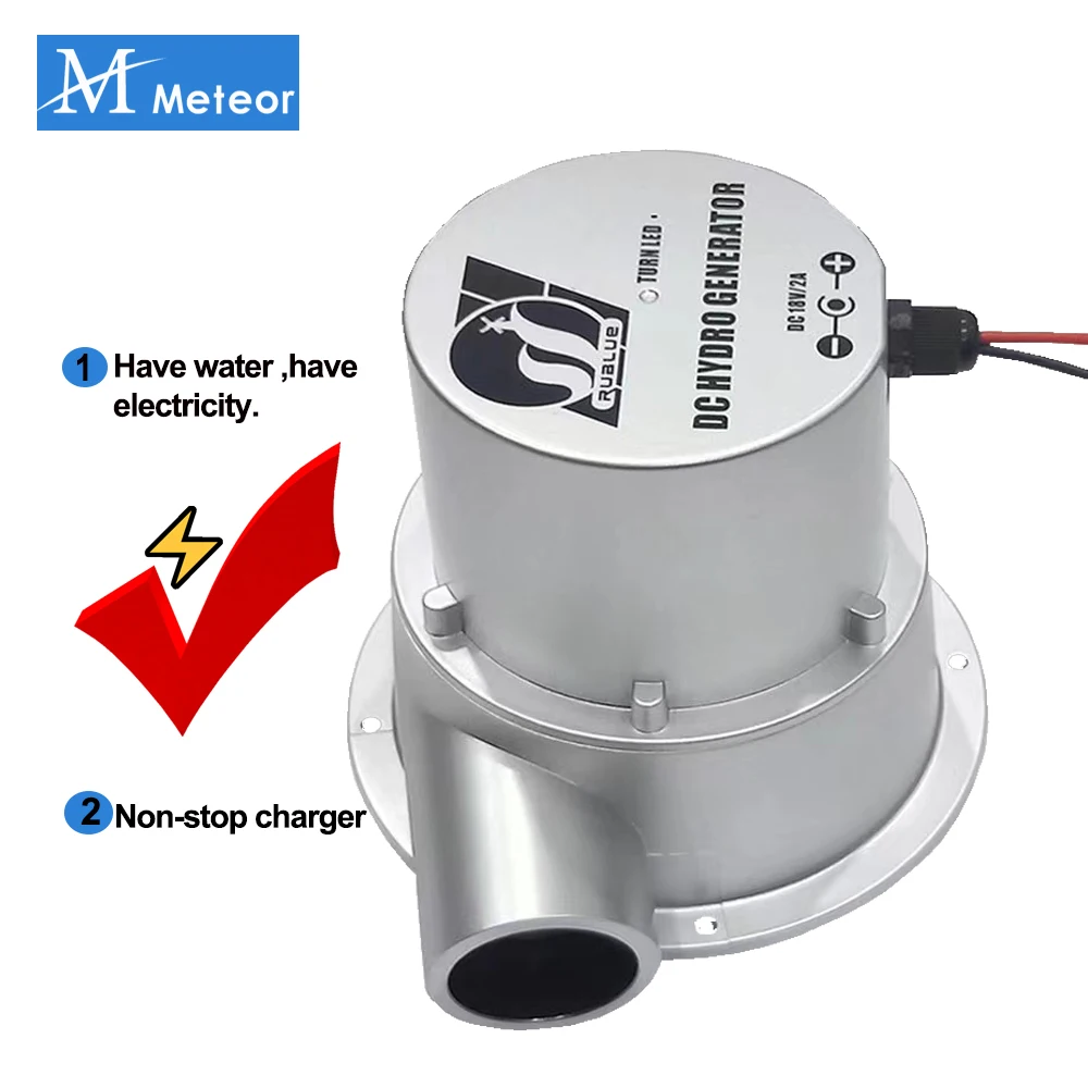 Meteor 100W 50W 36W Water Turbine Portable Power 36V 18V DC Hydro Electric Generator 12V 24V Battery