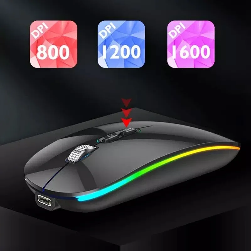 Dual Mode Bluetooth 2.4g Mouse sem Fio One-click Desktop Função Tipo-c Recarregável Silent Backlight Mice para pc Portátil Novo - Imagem 2