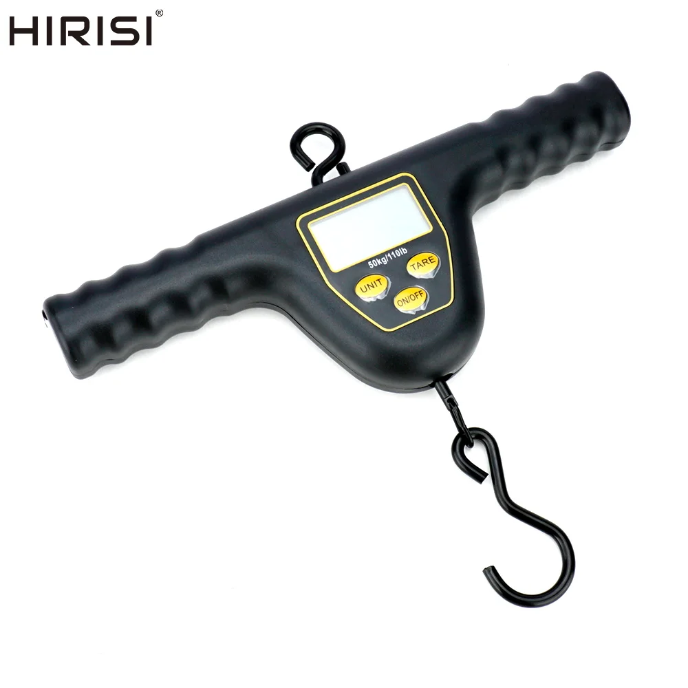 Balance numérique Hirisi 110lb/50kg pour pêche avec écran LCD rétroéclairé et accessoires barres numériques