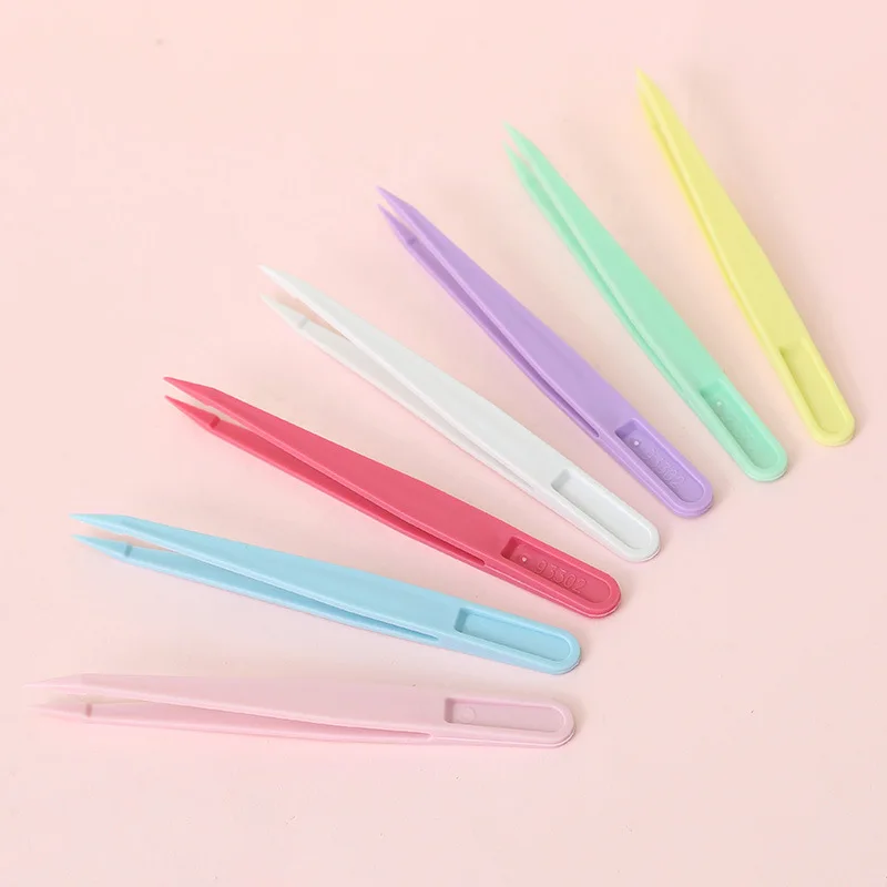 Tweezer Tool 10Pcs 12CM Colorful Plastic Nylon Reinforced for Succulent Plants Children's DIY Handmade Toy