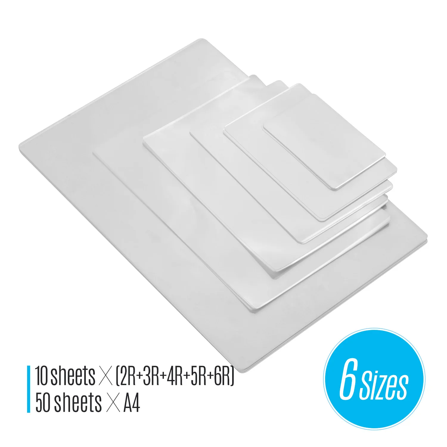 Thermal Laminating Film Pouches PET Clear Sheet for Photo Paper Document Picture 80mic 2R 3R 4R 5R 6R A4 Size 100 Sheets laminating films