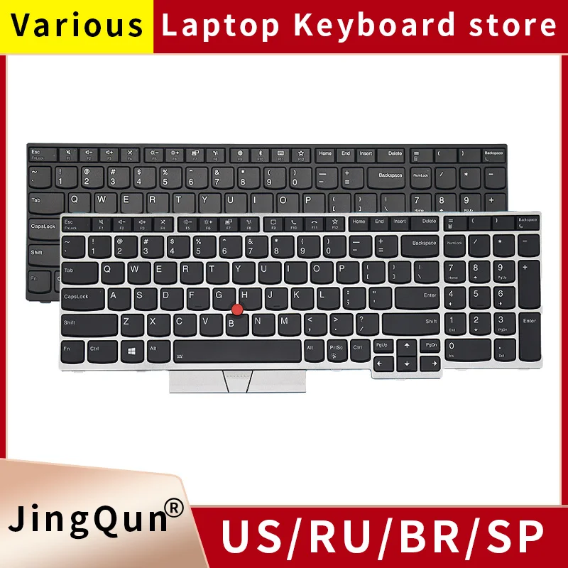 Teclado de Retroiluminação Russo dos Eua para Lenovo Thinkpad E580 E585 T590 E590 E595 L580 L590 P52 P53 P72 P73 01yp560 01yp640 Notebook
