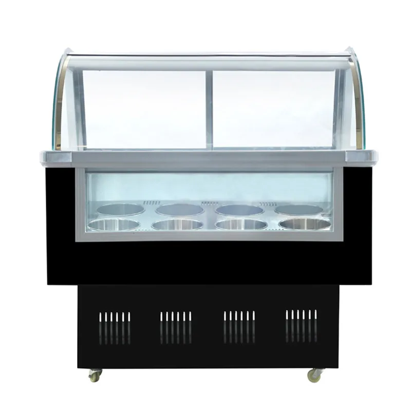 Ice Cream Display Freezer Commercial Mini Ice Cream Display Refrigerator Stainless Steel Cover Glass 4