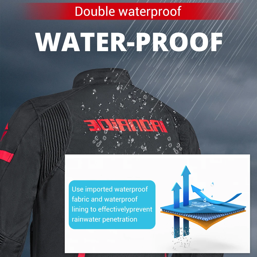 Motorcycle jacket Men Waterproof Moto Jacket Wearable Motorbike Biker Riding Racing Suit Four Seasons