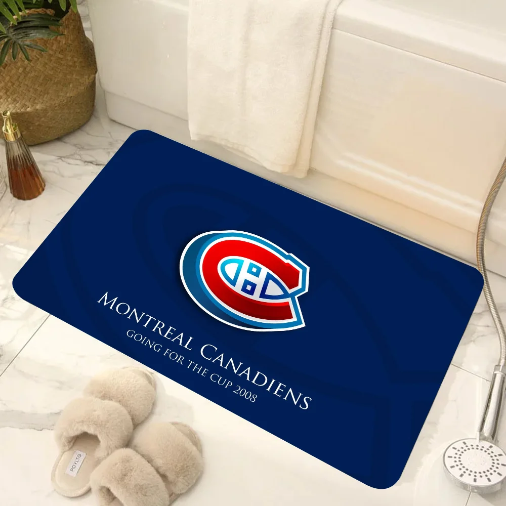 Habs Rug Ice Hockey Door Mats Household Foot Mats Bathroom Absorbent Non-slip ...
