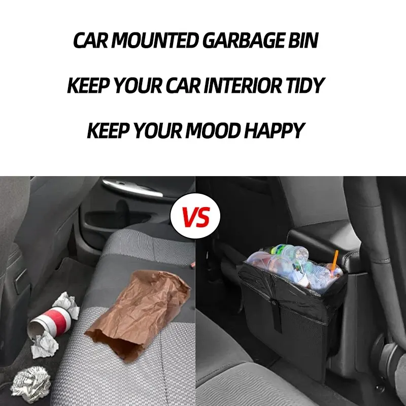 Car trash can 1PC Car Mounted Portable Hanging Garbage Basket Rear Storage Compartment Waterproof Bin Storage Box