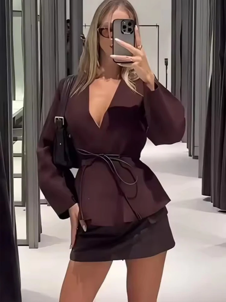 2025 New Women Fashion Stripe Knitted Cardigans Long Sleeve Lapel Short Sweater Cardigan Autumn Winter New Style Knitwear Coat