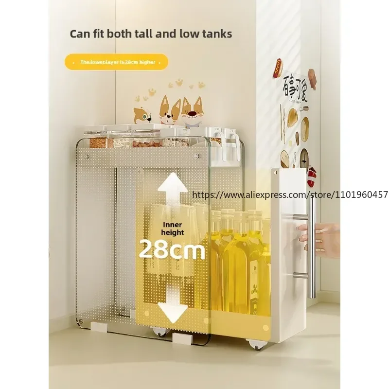 Countertop Multifunctional Household Oil Salt Storage Rack Kitchen Condiment Storage Rack Pull-out