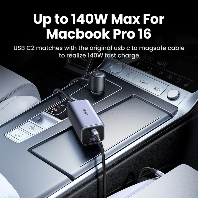 شاحن سيارة 150 واط سريع الشحن USB C شاحن لأجهزة المحمولة