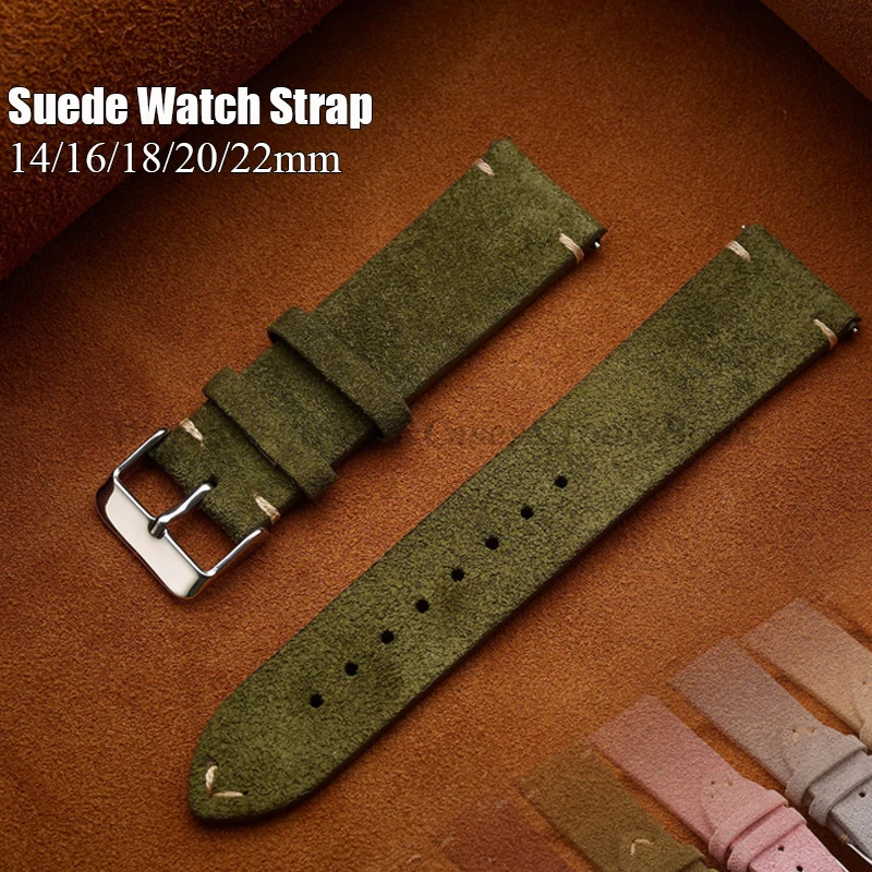 Luxurious Soft Suede Calfskin Watch Strap with Quick Release