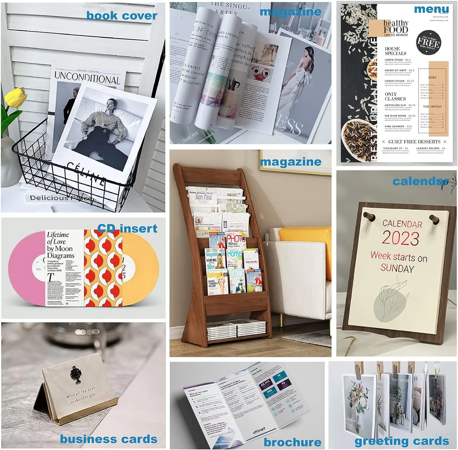 A4 양면 광택 사진 용지, 50매 160gsm 두꺼운 용지, 잉크젯 프린터와 호환 가능, 사진 및 프로젝트 전용