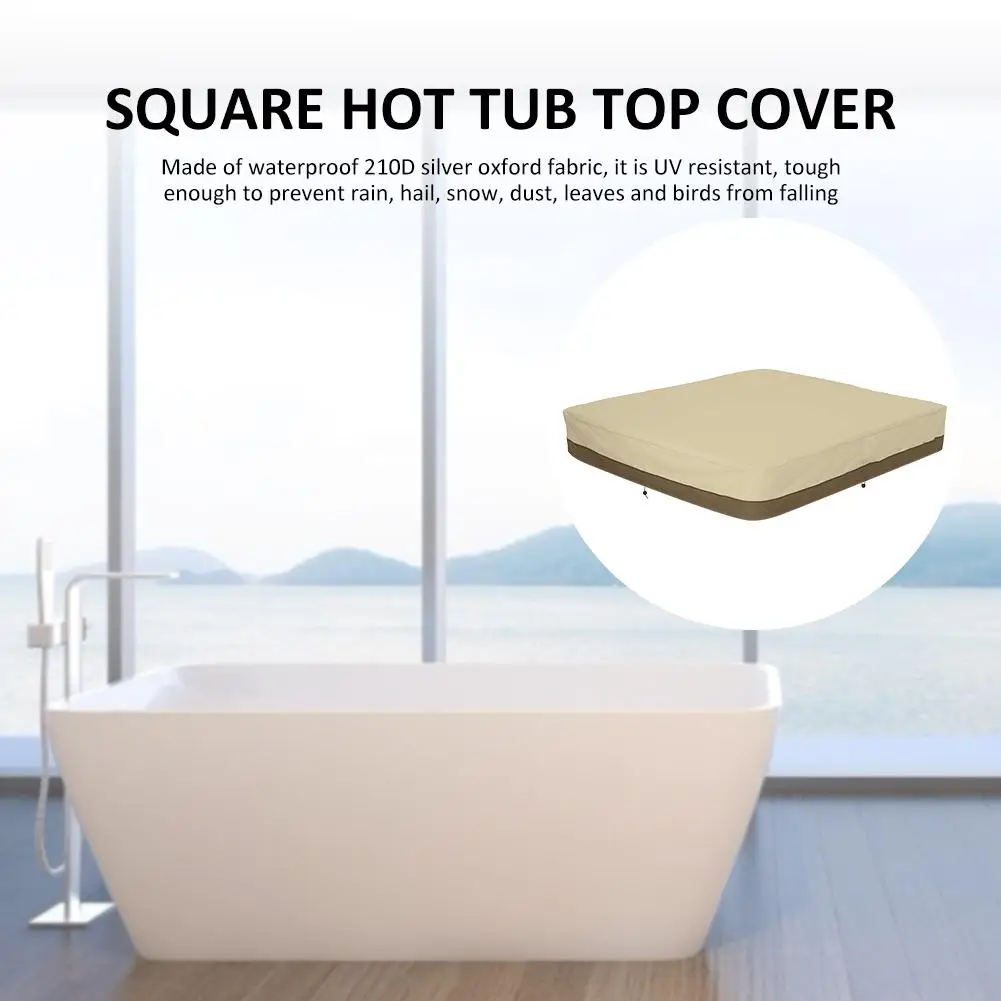 Square Swimming Pool Dust Cover, Hot Tub, Waterproof Canopy, Daily Courtyard SPA Cover, Outdoor Bathtub